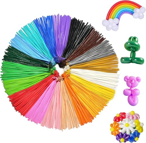 400pcs Twisting Balloons, 260 Long Balloons Assorted Colors