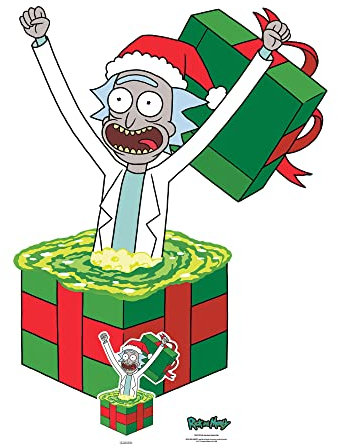 Star Cutouts SC4178 Rick Christmas Surprise Rick and Morty - Recorte de cartón de tamaño Real
