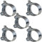 AERZETIX - C63693 - Lot de 5 colliers de serrage à tourillon 23-25 mm - largeur de la bande 18 mm - en acier - couleur argent - fluides clé plate tuyaux gaines ventilation