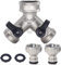 Wzzy Gurden 2 Wege Gartenschlauch Splitter, Gartenschlauch Splitter, Y Ventil, Zwei Wege Hahn Anschluss mit 2 x3/4 Schnellanschluss, 3/4 Tap Y Splitter Messing Schlauch Anschluss