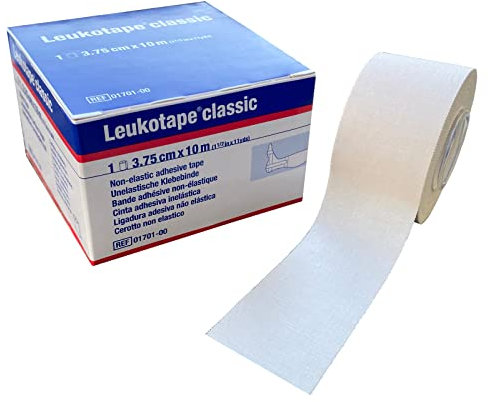 Leukotape Classic 3,75 cm x 10 m Medical Tape von BSN Medical - selbstklebender Verband medizinisches Tape weiß - unelastische Klebebinde für funktionelle Verbände mit hoher Klebkraft