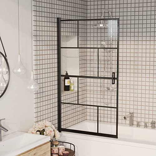 XIAOGUANG Duschkabine ESG, Duschabtrennung, Schiebetür Dusche, Duschwanddichtung, Duschkabinen Ersatzteile, Dusche Eckeinstieg, 80x140 cm Schwarz