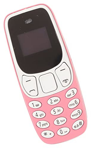 Mini Smartphone, Wallet-Size, Dual SIM Unlocked Cell Phone, Bluetooth Dialer, 380mAh Battery (Pink)
