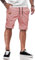 JMIERR Shorts Herren Sommer Freizeit Chino Stretch Baumwolle Elastische Taille mit Taschen Rosa L
