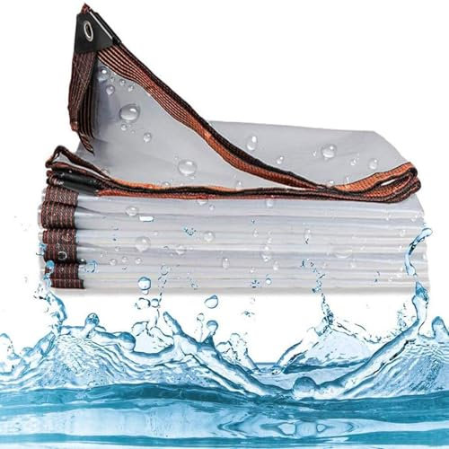 Lona Impermeable Exterior Transparente 4x7m, Lonas para Piscinas, Lona De ProteccióN Premium, Cubierta para Muebles De JardíN, Lona Alquitranada Cortina De Lluvia