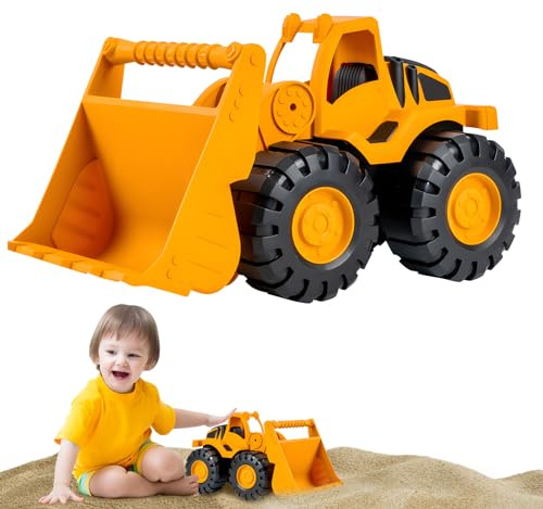 Sandspielzeug Bagger Sandkasten, vielseitige Verwendung Kipplaster Bagger Strandspielzeug Auto, Spielstabil Sandspielzeug ab 1-5 Jährig Mädchen/Jungen Sommerspielzeug (Bulldozer)