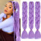 ColorfulPanda - 3 extension di capelli sintetici, 61 cm, 100 g, capelli Kanekalon, per trecce, torciglioni, uncinetto, colore viola chiaro