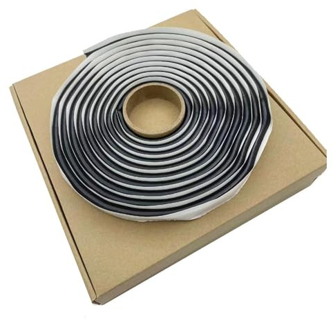NIYATA 8 mm x 4 m Butylrundschnur Klebeband,Butylband Schwarz Klebeband,Butylschnur Gummi Luftdichtes Wasserdichtes Dichtungsban,Butylschnur für Scheinwerfer Fenstertür Windschutzscheibe
