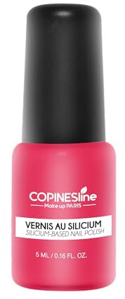 Vernis Silicium Rose lumineux 5ml - Actifs Fortifiants - Longue Tenue - Sans Perturbateurs Endocriniens - Convient Femmes Enceintes & Vegan