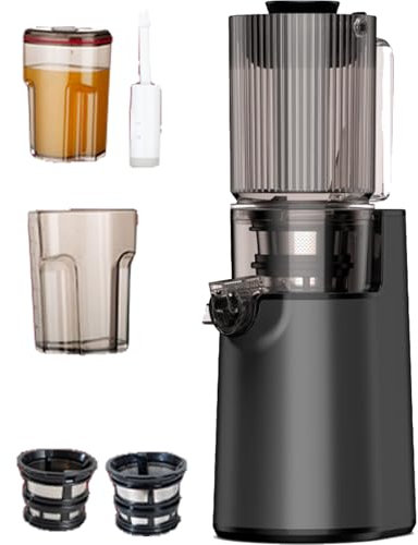 Spdazzleburst Juicer Machines, 250w Press Slow Juicer, with 11cm Feeding Chute, Cold Press Juicers, Whole Fruit And Vegetable For Delicate Crushing,Grey