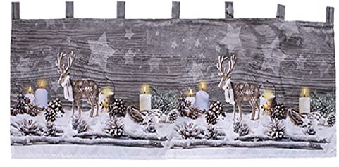 Weihnachtsgardine LED Gardine Weihnachten Scheibengardine X-Mas beleuchtet Fenstergardine 45x120cm vers. Modelle, Model:Modell 2