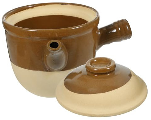OKUMEYR pote de medicina de cerámica de barro sartén con tapa pote de frijol de gres olla caliente olla de barro tradicional china cazuela ollas con tapa suministros de cocina Arcilla