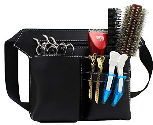 Friseurtasche für Profis, Barber Werkzeugtasche mit Gürtel,PU Leder Friseur Gürteltasche, Scherenholster,Friseur Bauchtasche,Scherentasche Friseur,Taillen-/Schultergürtel-Scherenhalter.