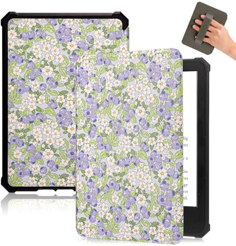 Fancity Étui compatible avec Kindle Paperwhite (12e génération 2024) 7 et Kindle Colorsoft Signature Edition, Cuir PU Souple Étui avec Dragonne Sommeil/Réveil Intelligent, Blueberry