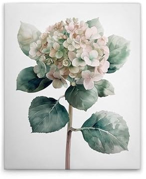 A.S. Création Leinwandbild Hortensie Rose - Wandbild in Grün, Weiss - 40 x 50 cm - DD132921