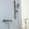 SHANFO Robinet de Baignoire Cascade, Mitigeur Baignoire avec Douchette, Robinet Baignoire avec Barre de Douche, Mitigeur Bain Douche Mural, Gris, 14Y7OK-B