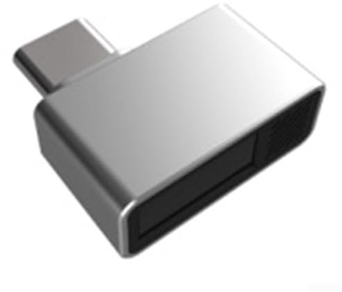 Hasaller Type-C Biometric Scanner Laptop Fingerprint Reader Zinc Alloy Portable Mini USB Security Device for Win-dows 10 11 Fast Easy Login Silver 10x10x1cm