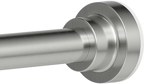 DYHOME Shower Curtain Rod, 1 Dia Heavy Duty Tension Shower Rod, 32-61 inch Adjustable Spring Tension Shower Curtain Rods for Bathroom, Shower Stall, Non Slip, No Rust, No Drill, Brushed Nickel