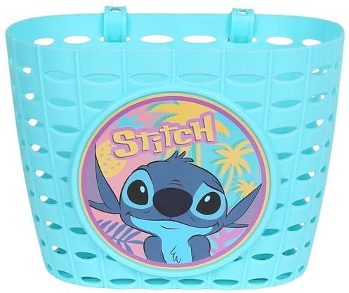Disney Stitch Kinderlenkerkorb, Fahrradkorb für Mädchen 20x15x16 cm