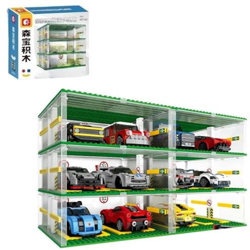 Garage pour Voitures Speed Champions, Super Course Vitrine à 3 Couches, Jeu de Construction Garage Modulable avec Voitures de Sport - Ensemble Créatif pour Dès 16+ Ans (2)