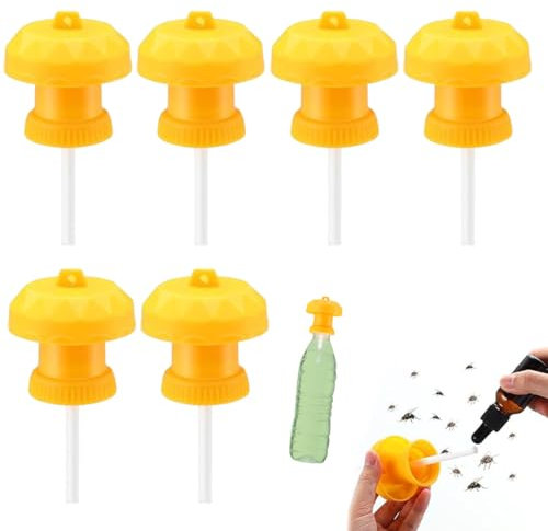 DWFEYOI Tappo Trappola per Insetti Riutilizzabile Ed Universale, Set Da 6 Trappola Cimici, Vespe, Mosche, Trappola Vespe Ed Insetti Piccoli Ideale per Piante, Giardini, Terrazzi, Terreni
