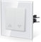 BSEED Interrupteur Volet Roulant Connecté, Interrupteur Poussoir, Bouton Encastré avec Griffes, NOUVEAU Série E, 86mm Blanc