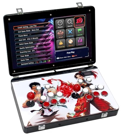 UYXOERA Consola de Juego de Arcade de Caja de Metal 3D Portátil 30000 70S, Consola de Juego Electrónico Retro con Pantalla de Cuaderno Plegable de 19 Pulgadas, con Funciones de Búsqueda/Ocultar/Pausa