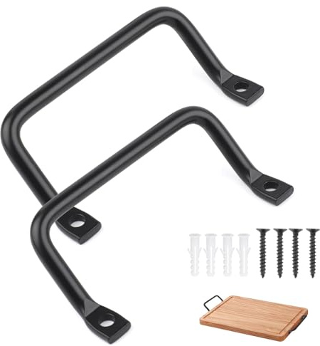 Nexlynk 2 Stück Metall Griffe, 10,2 cm Matte Schwarze Zuggriffe für Schneidebretter, Küchenmöbel, Charcuterie Tabletts, mit Schrauben, Universelle Griffe für Servierteller und Herdabdeckungen