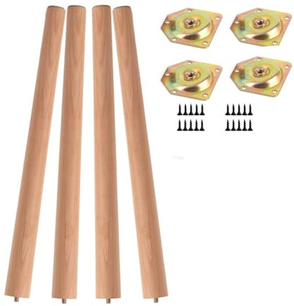 GSKFXJ 15 30 60cm Massivholz Möbelbeine 4 Stück Schräge Kege Tischbeine Aus Holz, Konisch Ersatz-Tischfuß Für Couchtisch/Nachtständer/Schränke/Stühle(70cm/28in)
