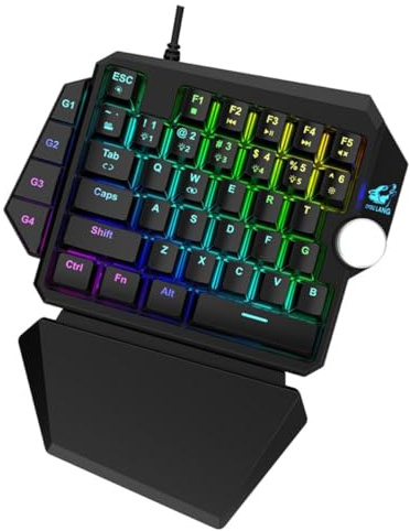 STAHAD Backlit Gaming Keyboard Mechanical Gaming Programmable Half Keyboard Ergonomic Design Dazzling Backlight Effect Support Light Color Add Game Atmosphere USB Connection for PC