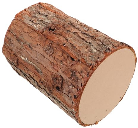 Mikinona Supporto Tronco Albero di Natale in Legno Finto Realistico, Base Rustica per Decorazioni Natalizie Piccole, Portatile e Durevole per Decorazione Tealight e DIY