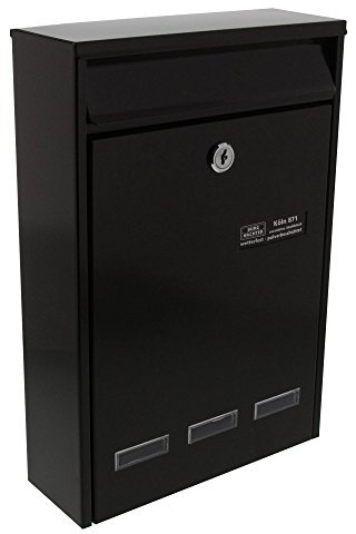 Burg-Wächter Anlagenbriefkasten, A5 Einwurf-Format, Verzinkter Stahl, Köln 871 BR, Braun