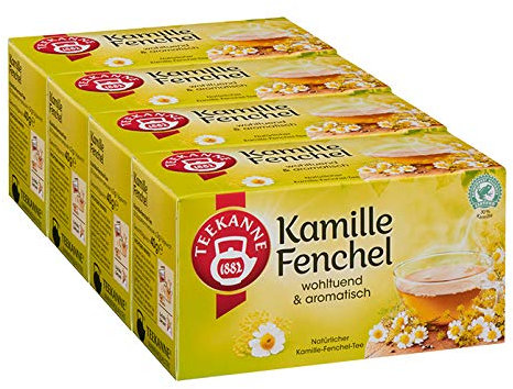 Teekanne Kamille-Fenchel 20 Beutel, 4er Pack (4 x 40 g Packung)