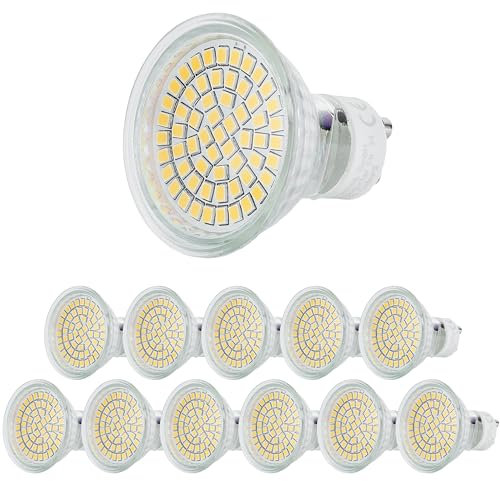 Sweet Led 60SMD LED Spots 230V Strahler 3W LED GU10 Leuchtmittel aus Glas mit Keramiksockel - Ersatz für Halogen - 3000K warmweiß (12 Stück)
