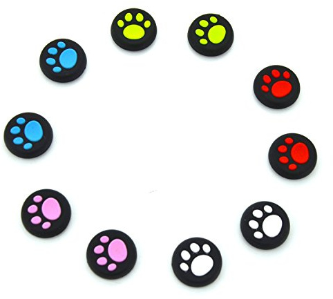 Gertong 5 paia di ricambio Cat Pad Style silicone Analog controller joystick Thumb stick grip Cap cover per Sony PlayStation 4 Controller