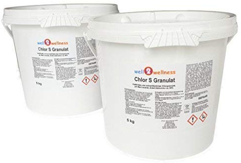 Schnell lösliches Chlorgranulat 'Chlor S Granulat' mit über 60% Aktivchlor - 2 x 5,0 kg Eimer