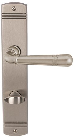 Alpertec 32700863 Sale-LS Messing Edelstahlfarbig für Badtüren WC Drückergarnitur Türdrücker Türbeschläge Neu, edelstahlfarben, für Badezimmertüren