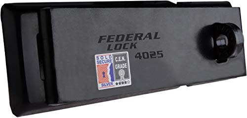 Federal 4025 High Security Hasp & Staple - Weatherproof, Anti-Cut, Anti-Drill, Corrosion Resistant, Heavy Duty - Sold Secure