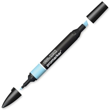 Winsor & Newton ProMarker, Arctic Blue, Felt-Tipped Marker, 160-Color Palette, 2 inbuilt Nibs, Translucent Quality, Smooth Transitions, No Streaking