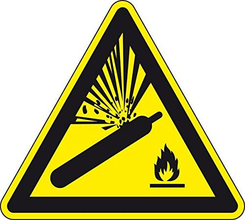 LEMAX® Warnschild Warnung vor Gasflaschen, ASR/ISO, Folie, selbstklebend, SL 100mm