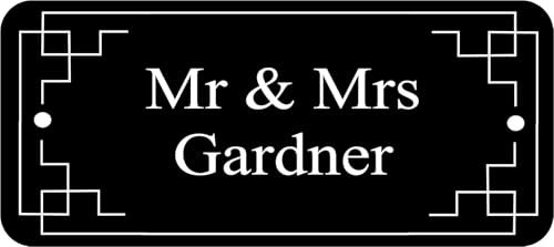 [Custom] BLACK DOOR NAMEPLATE SIGN ENGRAVED PERSONALISED LDP37 90mm X 40mm