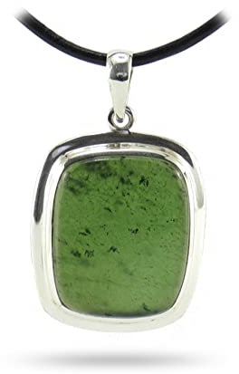 Budawi® Nephrit Jade Anhänger Kettenanhänger 925er Silberanhänger