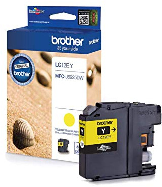 Brother LC-12EY Inkjet Cartridge, Yellow, Single Pack, Super High Yield, Includes 1 x Inkjet Cartridge, Brother Genuine Supplies