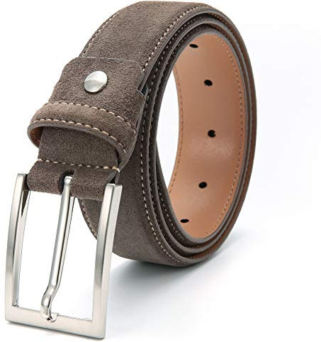 Ground Mind Gürtel aus Veloursleder für Herren Gr. 112 cm, taupe