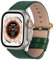 Fullmosa Cinturino per Apple Watch 49mm/45mm/44mm/42mm, Cinturini in Pelle di Ricambio Compatibile con Apple Watch Ultra/Ultra 2, Serie 9 8 7 6 SE 5 4 3 2 1, Verde Scuro + Fibbia Dorata