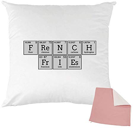 Mygoodprice Kissenhülle, zweifarbig, Bedruckt, 40 x 40 cm, Chemie French Fries Rosa