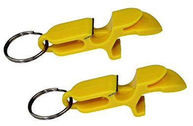 Beer Shotgun Tool Bottle Opener Keychain - 2 Pack - Yellow - Beer shotgunning Tool - Great for Parties, Party Favors, Gift, Drinking Accessories