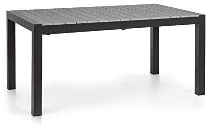 blumfeldt Menorca Expand - Gartentisch, Ausziehtisch, ausziehbar, Aluminium/Kunststoff-Holzimitation, Pulverbeschichtung, justierbare Füße, Tischfläche max.: 213 x 95 cm, dunkel/anthrazit