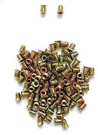 LIKERAINY 200pcs Vis à Douille Écrou Hexagonal Fileté M6 x13mm Vis d'Insert pour Travail du Bois Jambe de Meubles Écrous de Butée