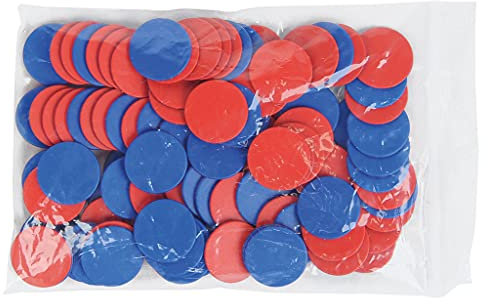 Wiemann Lehrmittel Wendeplättchen rot/blau, Zählchips für Mathematik, Rechenhilfe (100 Wendeplättchen)
